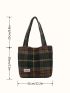 Tartan Large Capacity Tote Bag