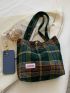 Tartan Large Capacity Tote Bag