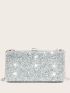 Allover Sequin Decor Chain Box Bag