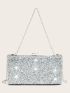 Allover Sequin Decor Chain Box Bag