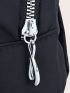 Mini Metal Letter Decor Zipper Front Sling Bag