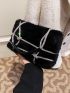 Rhinestone Decor Fuzzy Square Bag