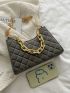 Velvet Quilted Chain Satchel Bag