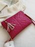 Quilted Tassel Decor Clutch Bag