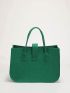 Felt Snap Button Top Handle Tote Bag