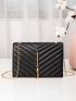 Tassel Decor Chevron Flap Square Bag