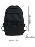 Large Capacity Buckle Decor Backpack