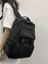 Large Capacity Buckle Decor Backpack