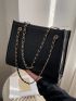 Crocodile Embossed Chain Square Bag