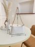 Mini Metal Chain Crocodile Embossed Baguette Bag