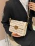 Houndstooth Pattern Flap Square Bag