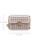 Houndstooth Pattern Flap Square Bag