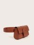 Buckle Decor Flap Belt Bag