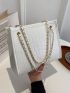 Crocodile Embossed Chain Bucket Bag