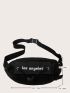 Buckle Decor Letter Graphic Fanny Pack