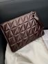 Quilted Artificial Patent Leather Square Bag