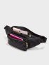 Earphone Hole Quilted Fanny Pack