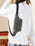 Metal Decor Leopard Pattern Fanny Pack