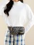 Metal Decor Leopard Pattern Fanny Pack