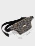 Metal Decor Leopard Pattern Fanny Pack