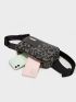 Metal Decor Leopard Pattern Fanny Pack