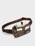 Metal Decor Leopard Pattern Fanny Pack