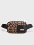 Metal Decor Leopard Pattern Fanny Pack