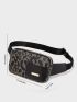 Metal Decor Leopard Pattern Fanny Pack