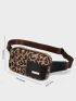 Metal Decor Leopard Pattern Fanny Pack