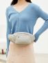 Earphone Hole Quilted Fanny Pack