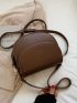 Mini Letter Embossed Flap Saddle Bag