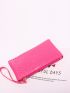 Artificial Patent Leather Crocodile Embossed Long Wallet
