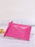 Artificial Patent Leather Crocodile Embossed Long Wallet