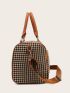 Houndstooth Pattern Large Capacity Duffel Bag