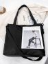 Zipper Front Minimalist Large Capacity Tote Bag