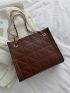 Minimalist Quilted Chain Tote Bag