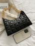 Quilted Chain Baguette Bag