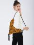 Tiger Striped Pattern Drawstring Backpack