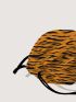 Tiger Striped Pattern Drawstring Backpack