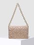 Minimalist Quilted Chain Flap Square Bag