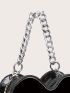 Mini Heart Design Rhinestone Decor Novelty Bag