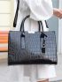 Crocodile Embossed Tote Bag