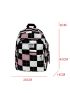 Colorblock Plaid Graphic Large Capacity Backpack