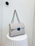 Chevron Flap Chain Tote Bag