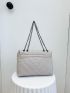 Chevron Flap Chain Tote Bag