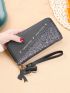 Tassel Decor Glitter Long Wallet