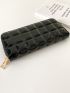 Artificial Patent Leather Plaid Long Wallet