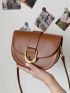 Mini Minimalist Metal Decor Flap Saddle Bag