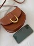 Mini Minimalist Metal Decor Flap Saddle Bag