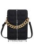 Minimalist Textured Chain Decor Square Bag